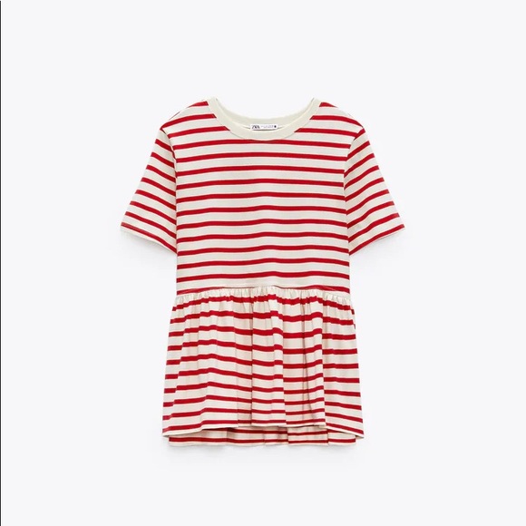 Zara | Tops | 38 Euc Zara Peplum Tshirt 